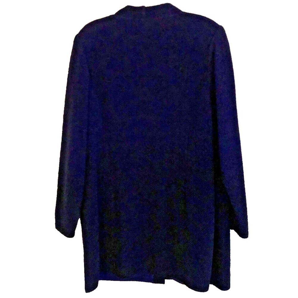 Stizzoli Wool Boucle Knit Oversized Cardigan Womens 18 Navy Sweater Jacket Italy - Picture 6 of 15